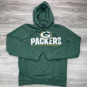 Green Bay Packers Hoodie Mens Small Green Nike Pullover Sweatshirt NFL Football